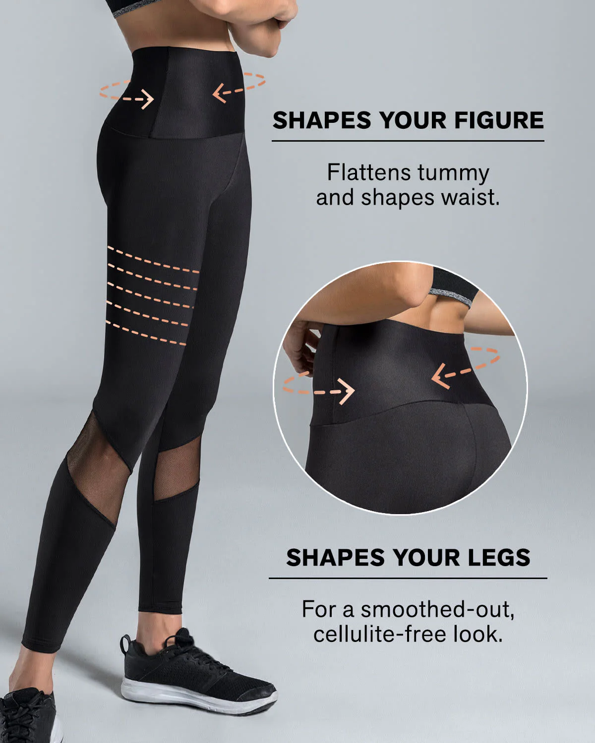 Mid-Rise Mesh Cutout Shaper Legging - Image 16