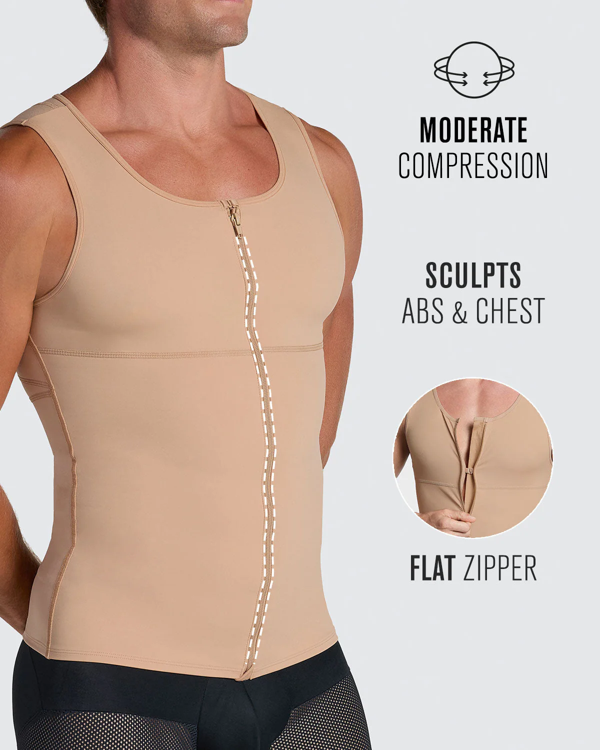 Moderate Shaper Vest with Double-Layered Abs & Back Support - Image 3