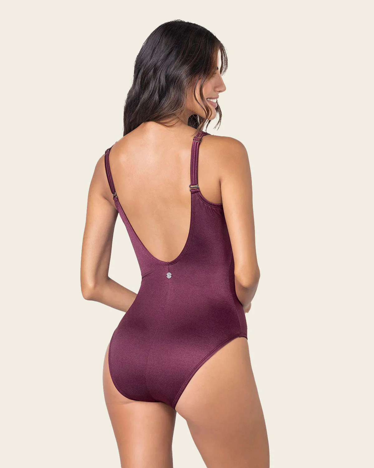 One-Piece Full Coverage Slimming Swimsuit with a Twist - Image 2