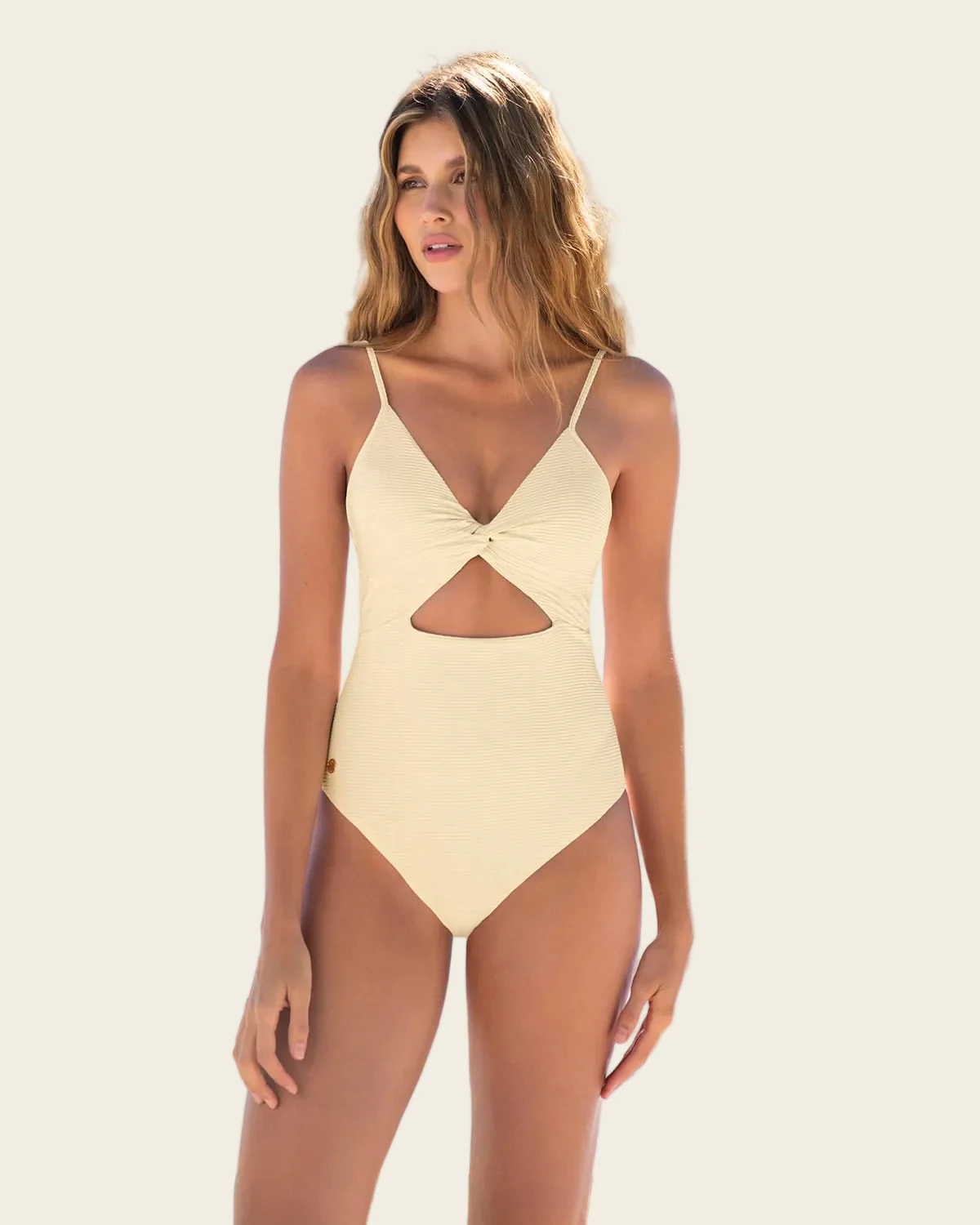 One-Piece Slimming Swimsuit with Twisted Top
