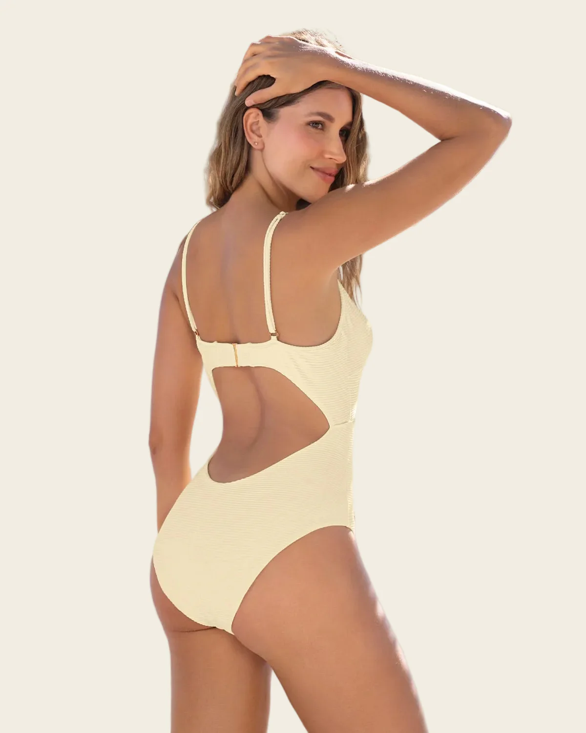 One-Piece Slimming Swimsuit with Twisted Top - Image 2