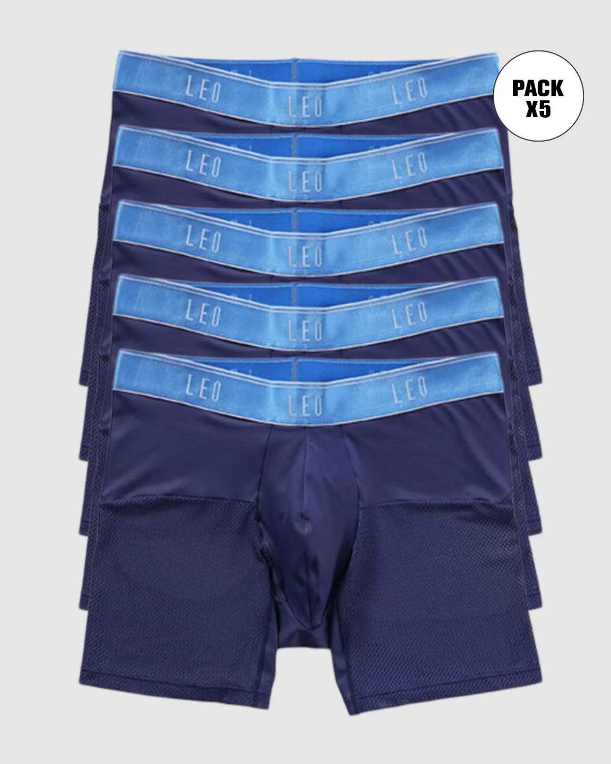 Pack of 5 quick-drying mid-rise boxers with breathable microfiber mesh - Image 6