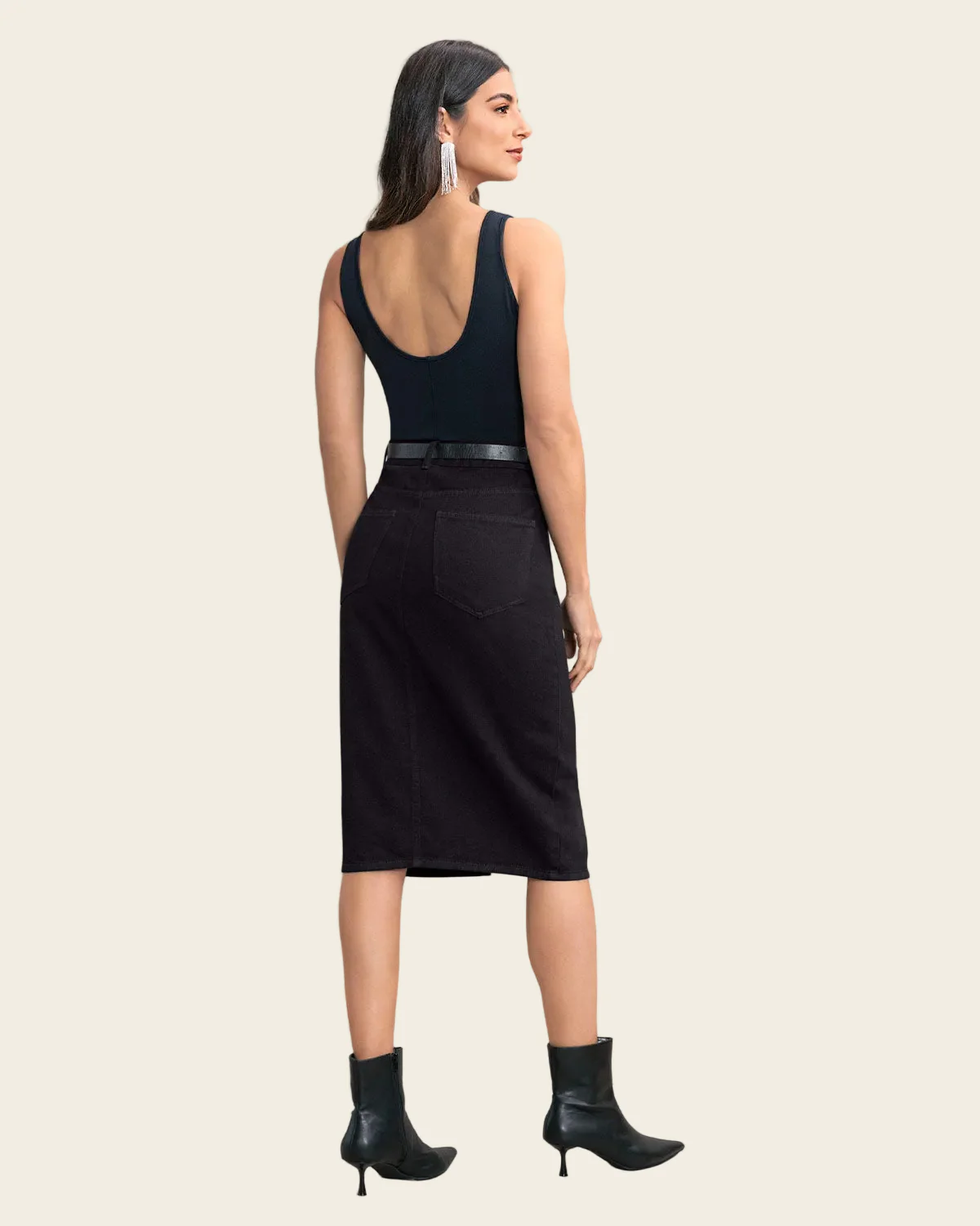 Plunge Shaping Bodysuit with Mesh in Front - Image 6