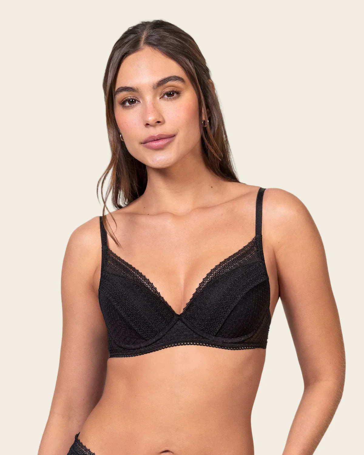 Pretty Sheer Lace Underwire Contour Bra