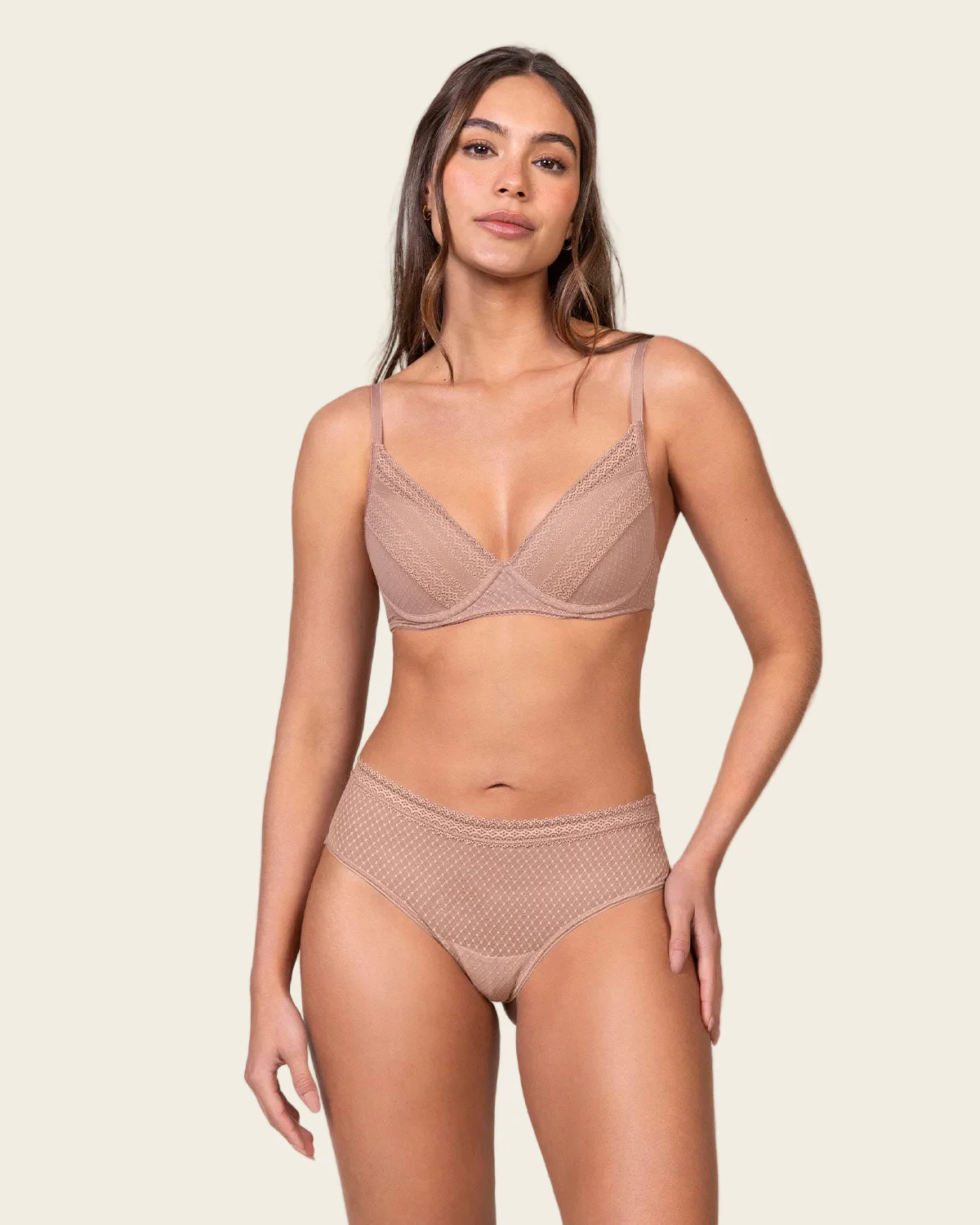 Pretty Sheer Lace Underwire Contour Bra - Image 8