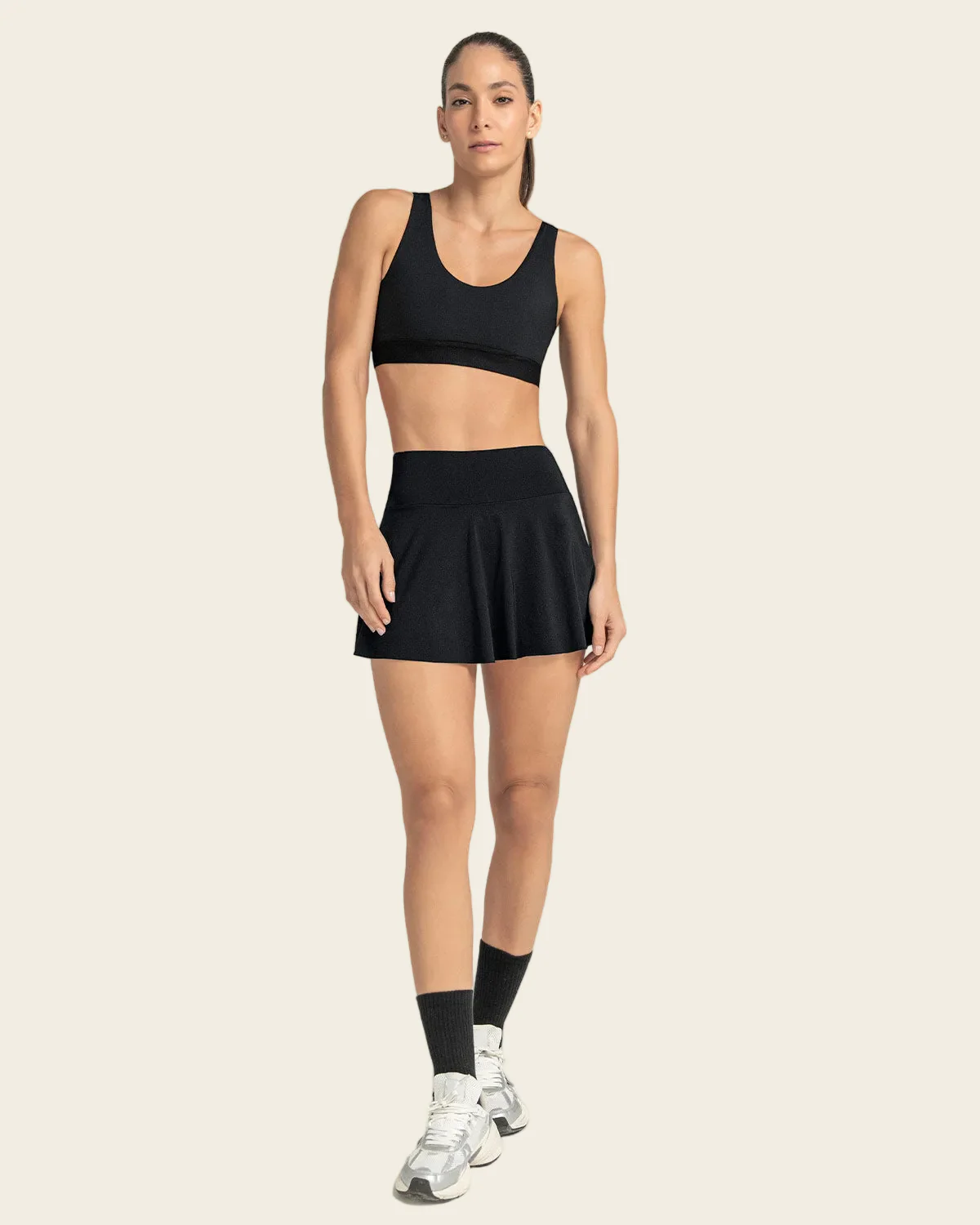 Racerback Sports Bra with Layered Mesh - Image 3