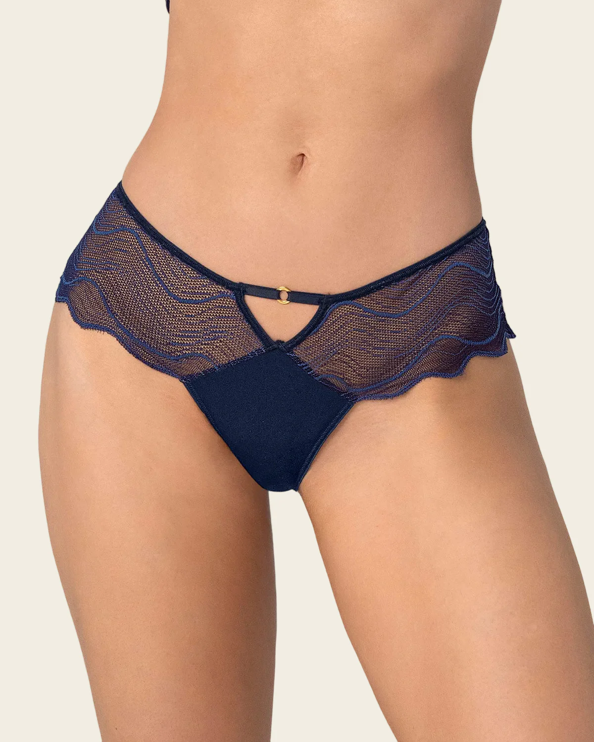 Scalloped Sheer Lace Cheeky Panty