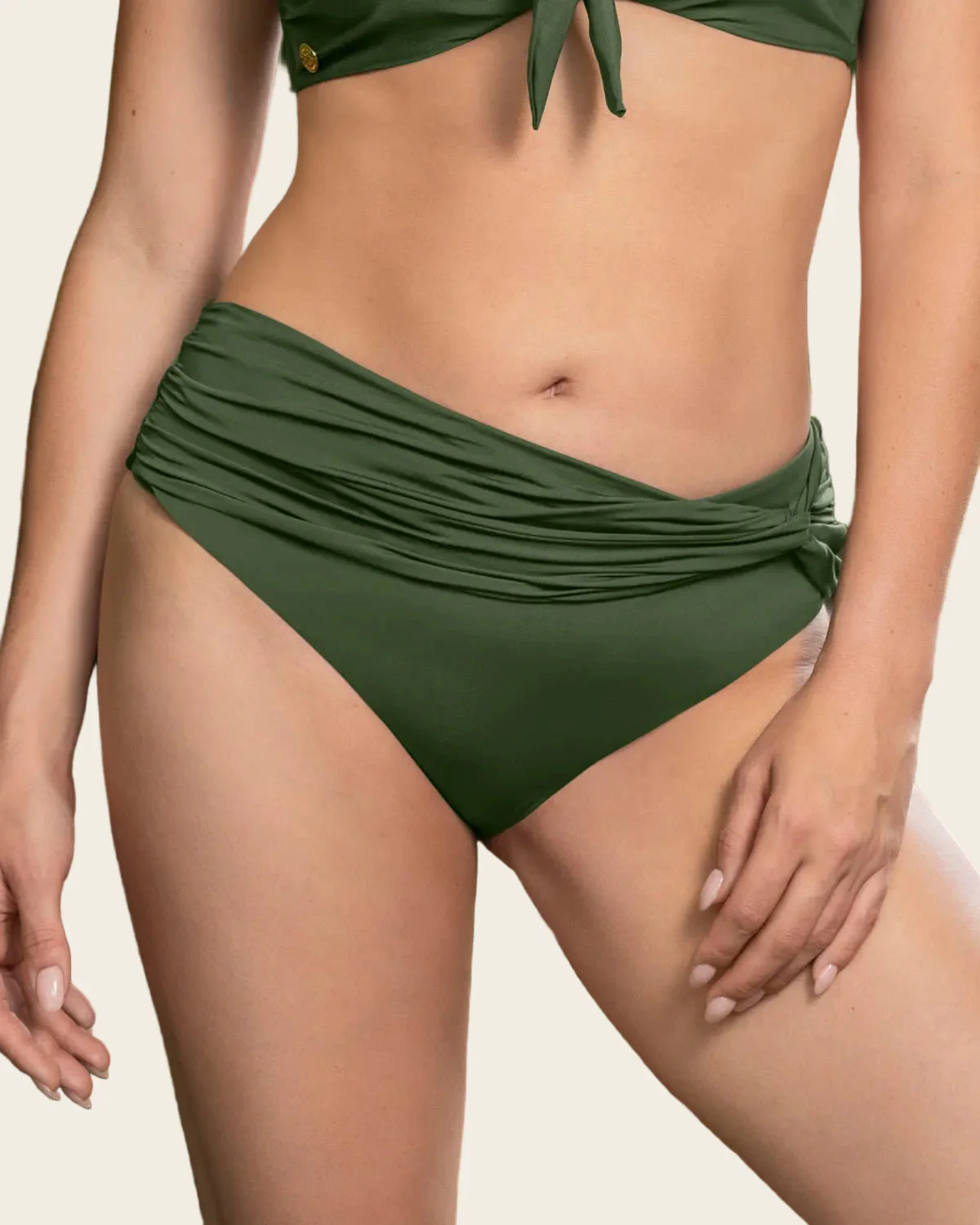 Separate Bikini Bottom with Crossover Waistband
