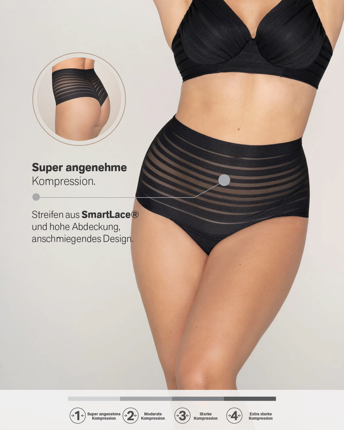 Slimming Lace Stripe High-Waisted Thong knicker - Image 19