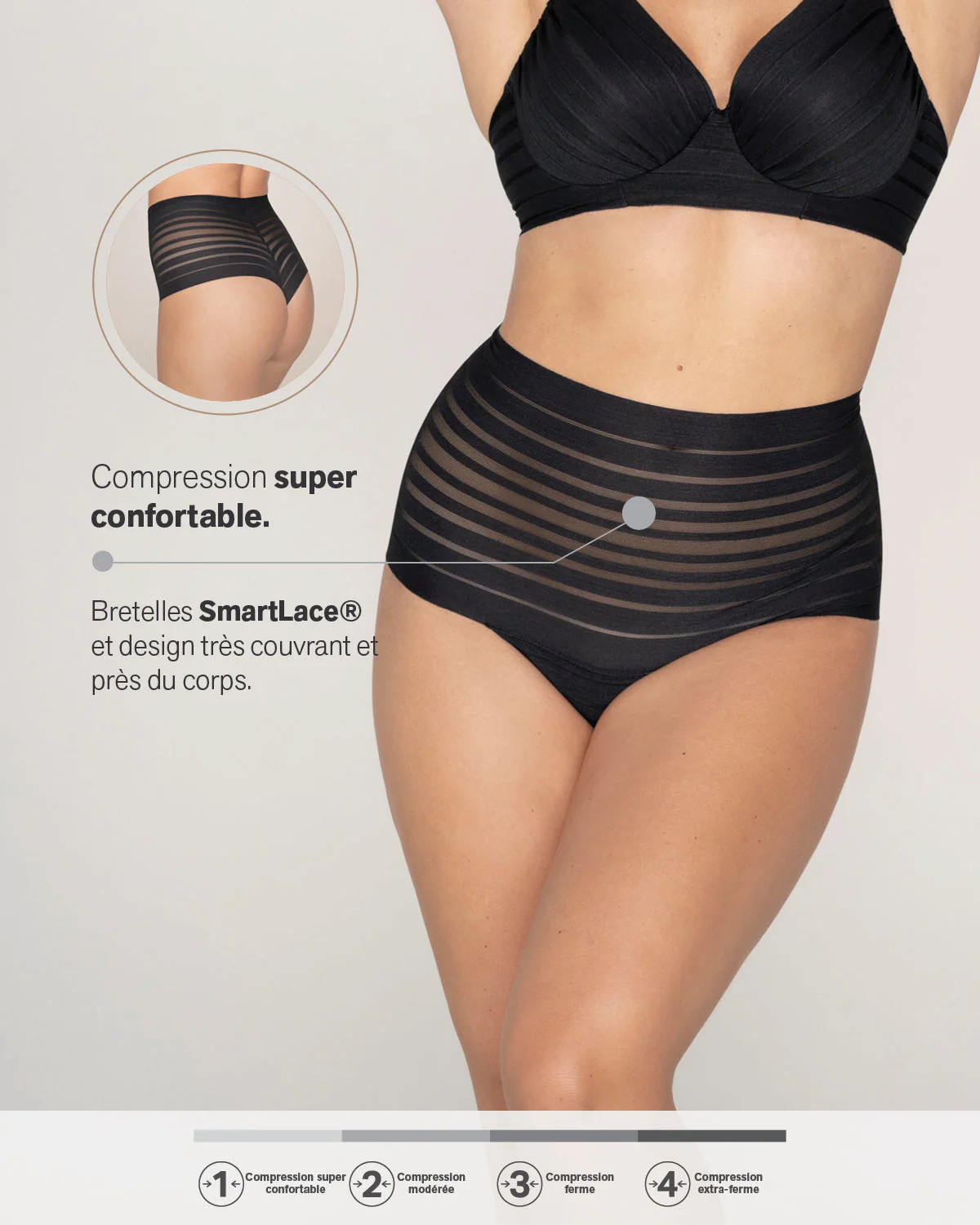 Slimming Lace Stripe High-Waisted Thong knicker - Image 20