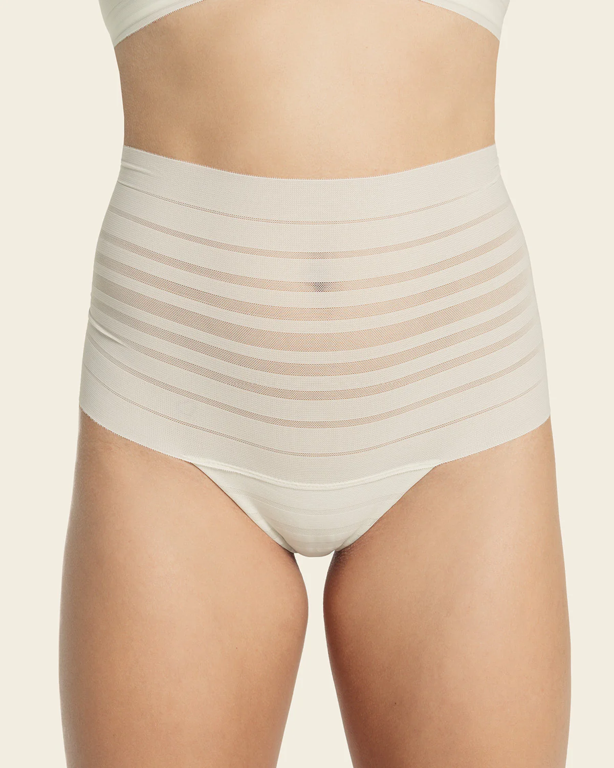 Slimming Lace Stripe High-Waisted Thong knicker - Image 9
