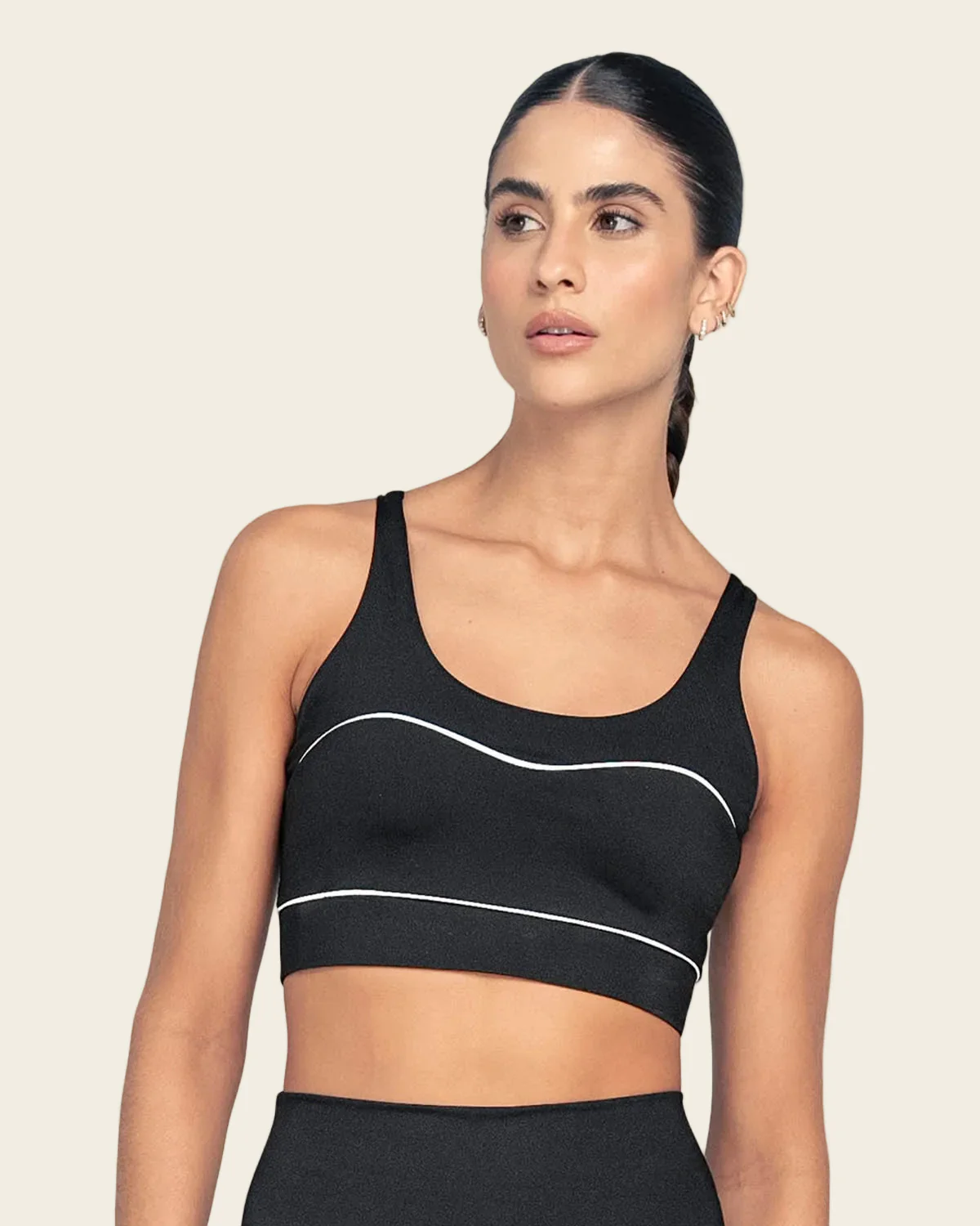 Sports Bra with Contrast Double Straps