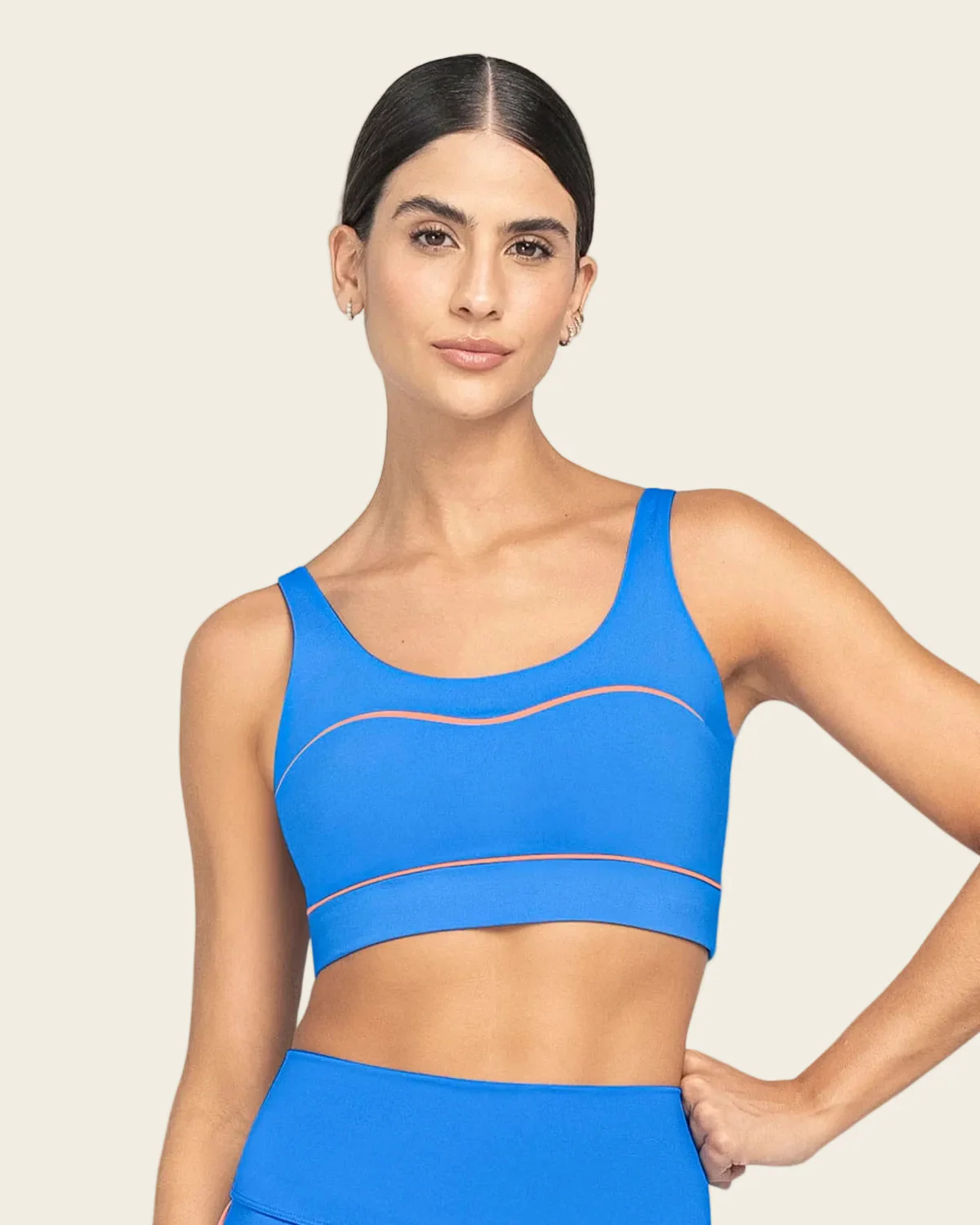 Sports Bra with Contrast Double Straps - Image 19