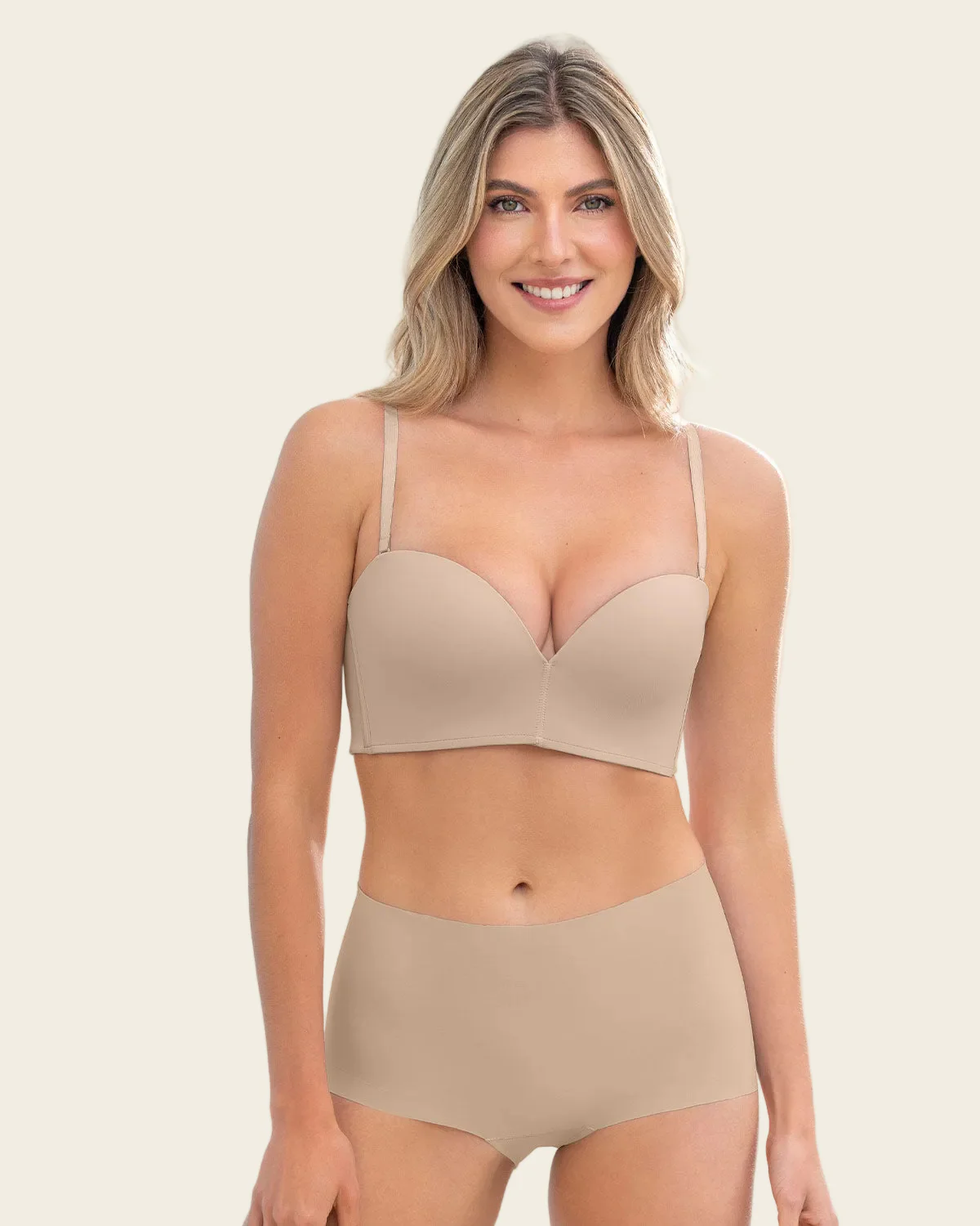 Strapless Contouring Lined Bra with Criss-Cross Underbust Band - Image 3