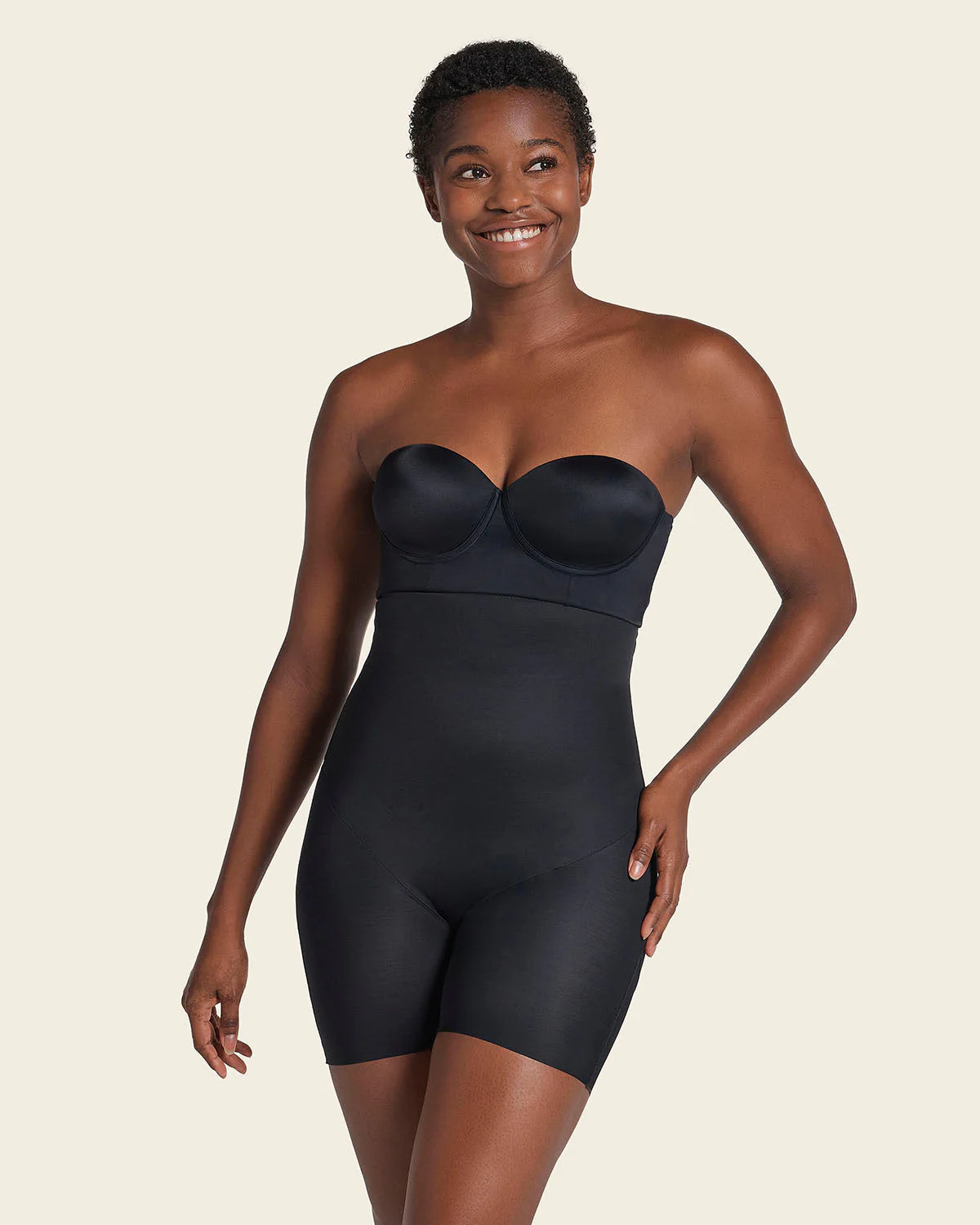 Strapless Sculpting Step-in Body Shaper with Short Bottom - Image 4