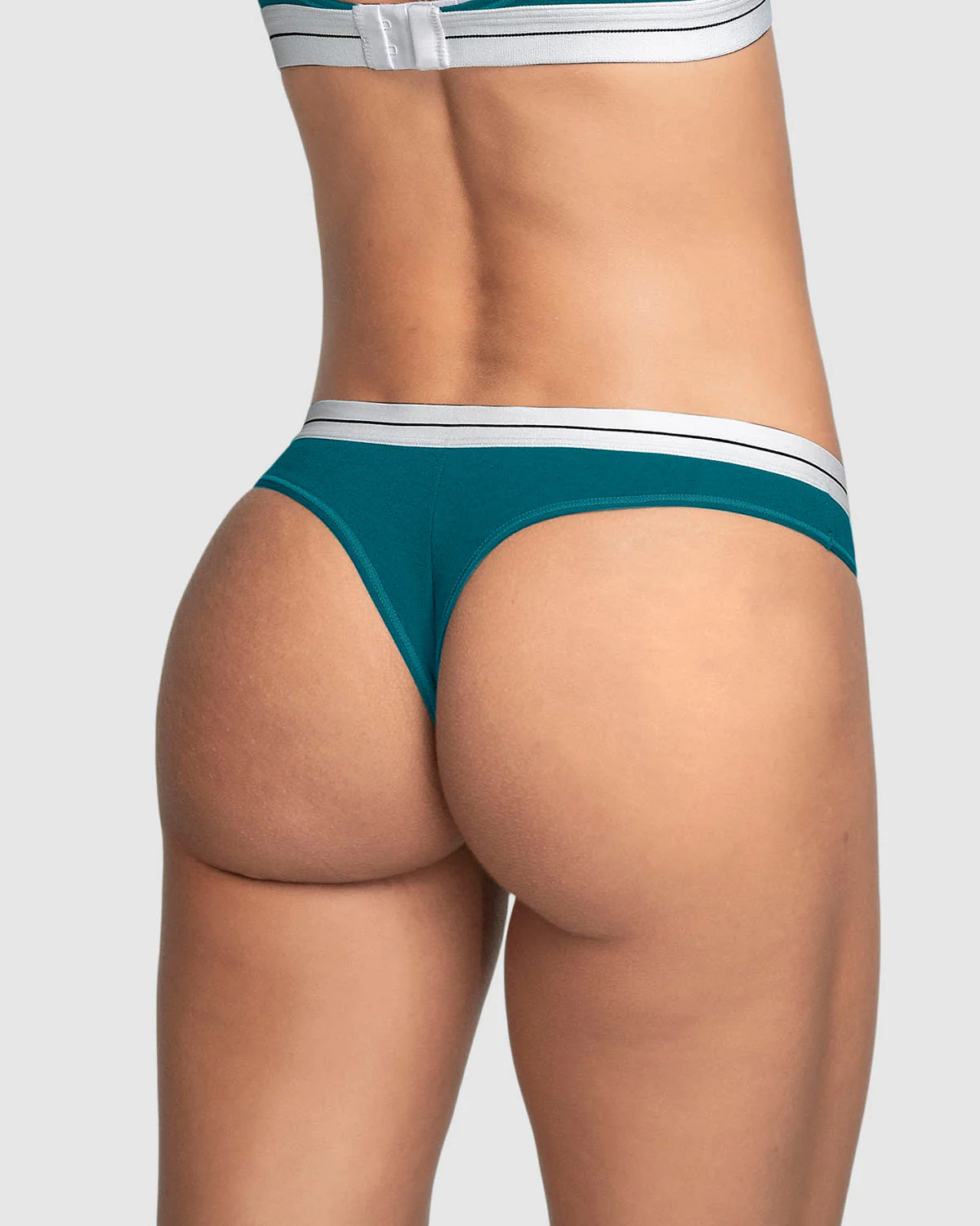 Stretch Cotton Contrast Waistband Thong - Image 20