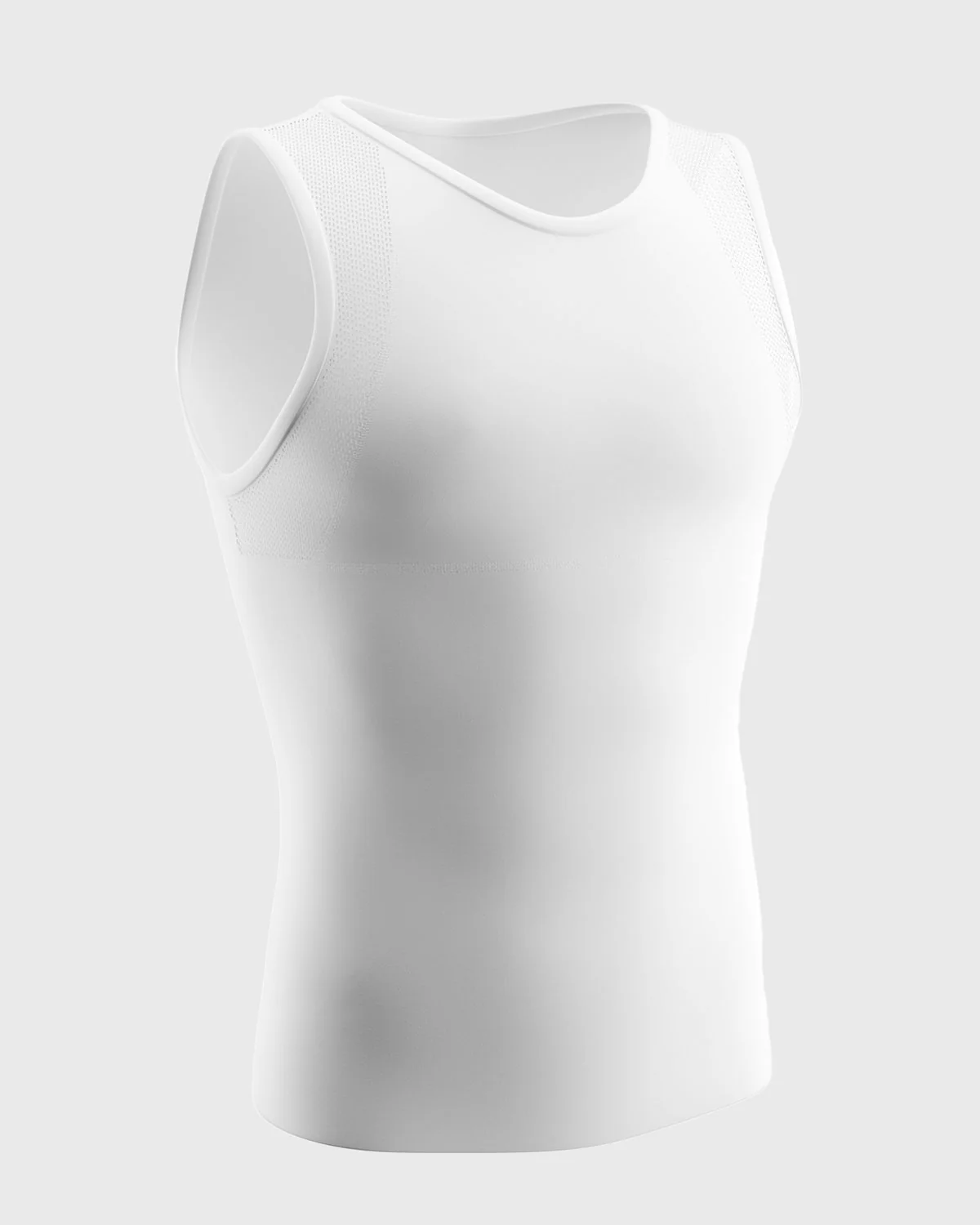 Stretch Cotton Moderate Compression Shaper Singlet with Mesh Cutouts - Image 17