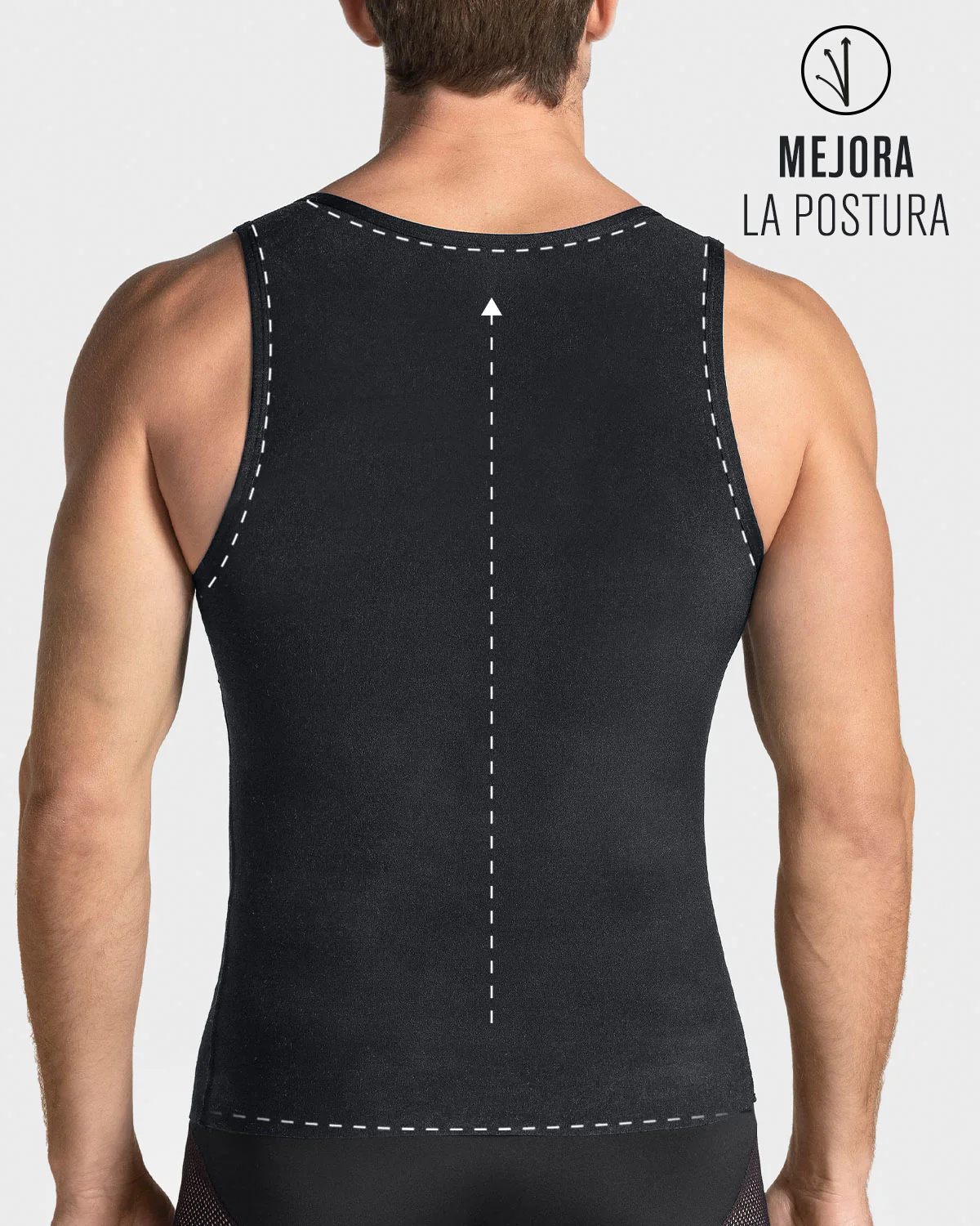 Stretch Cotton Moderate Compression Shaper Singlet with Mesh Cutouts - Image 5