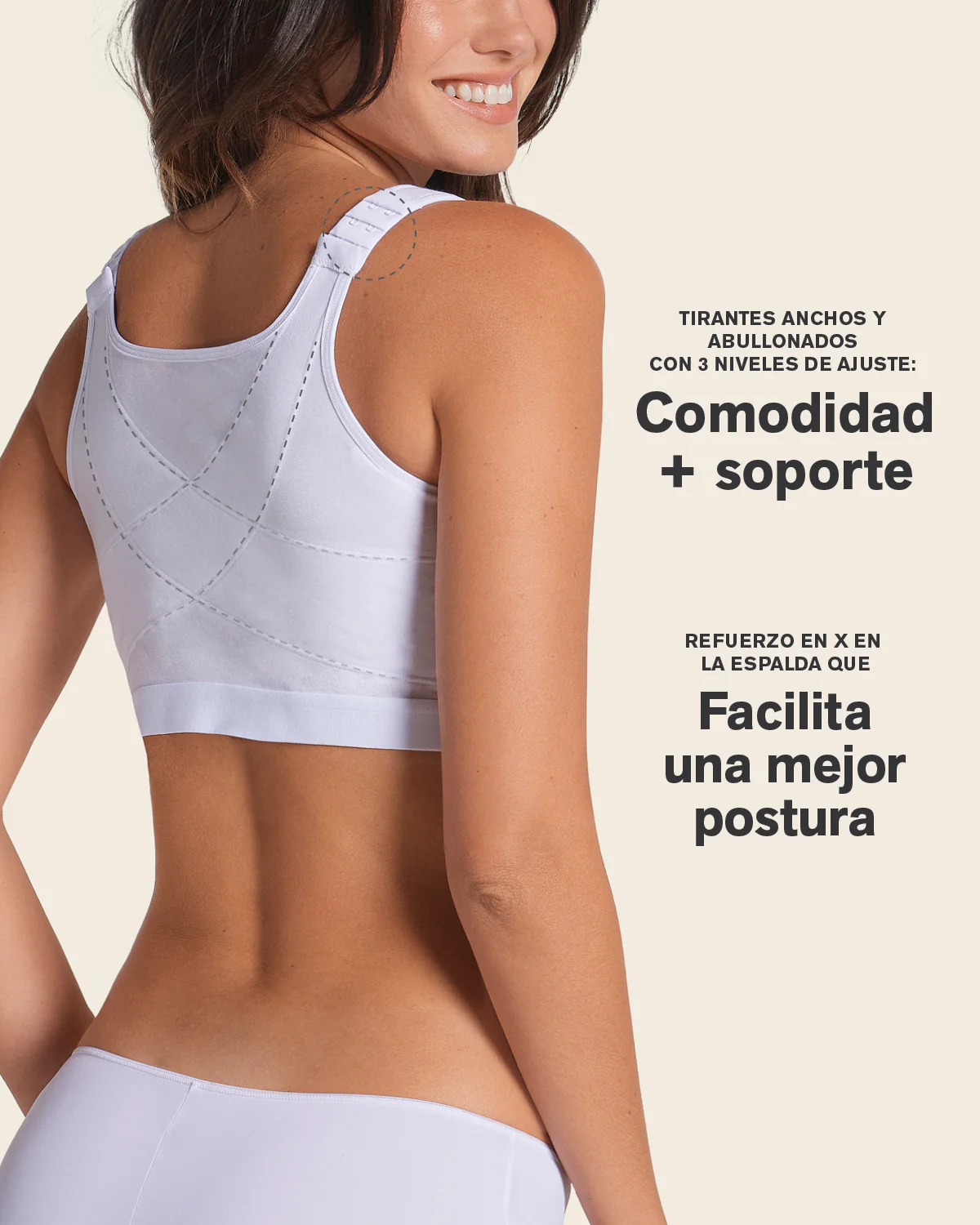 Stretch Cotton Wireless Posture Corrector Bra - Image 16