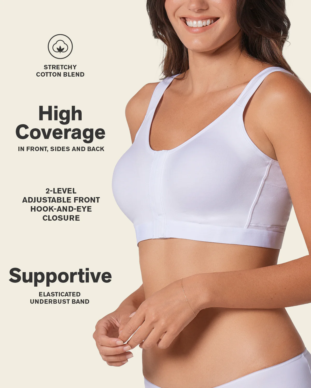 Stretch Cotton Wireless Posture Corrector Bra - Image 17