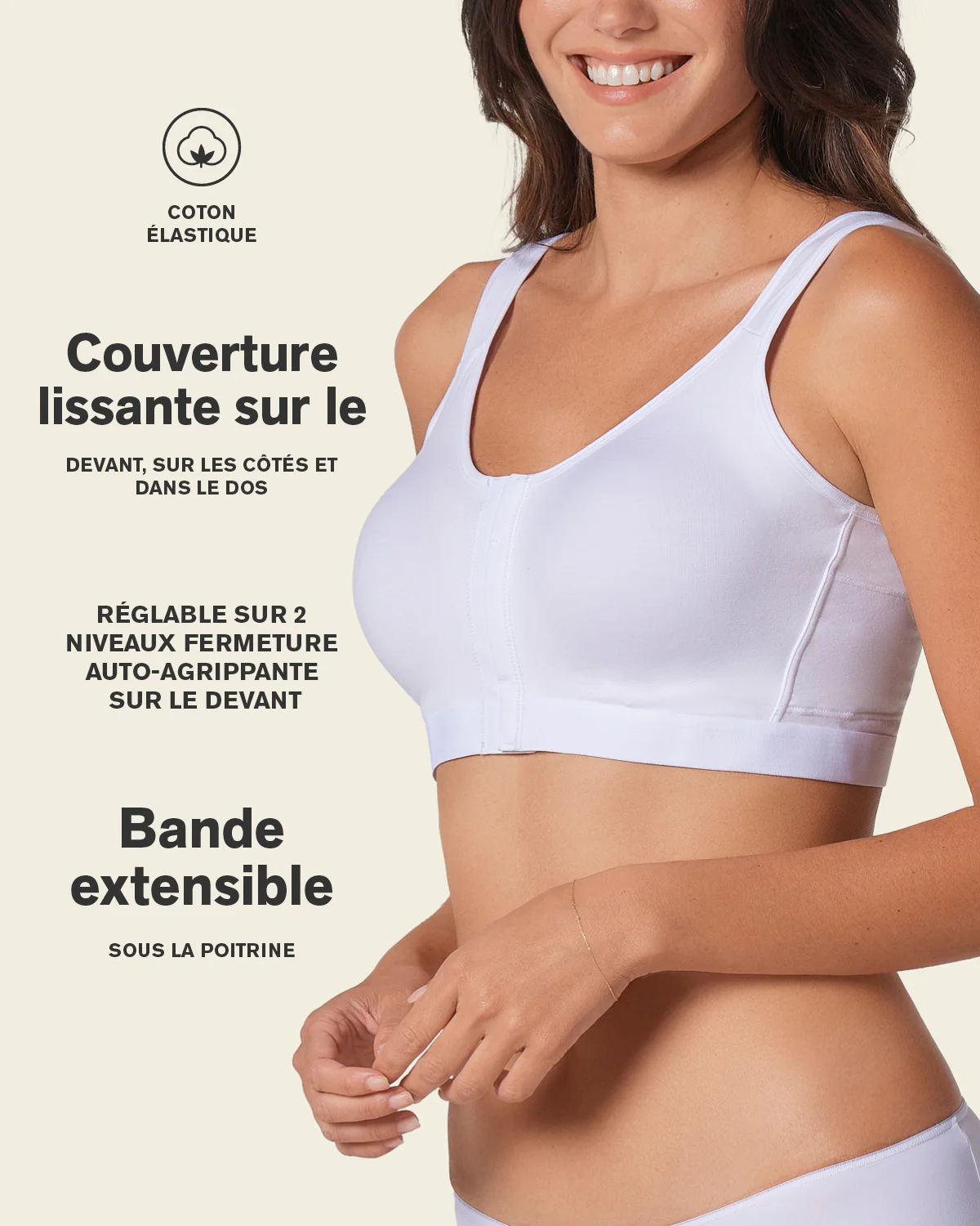 Stretch Cotton Wireless Posture Corrector Bra - Image 21