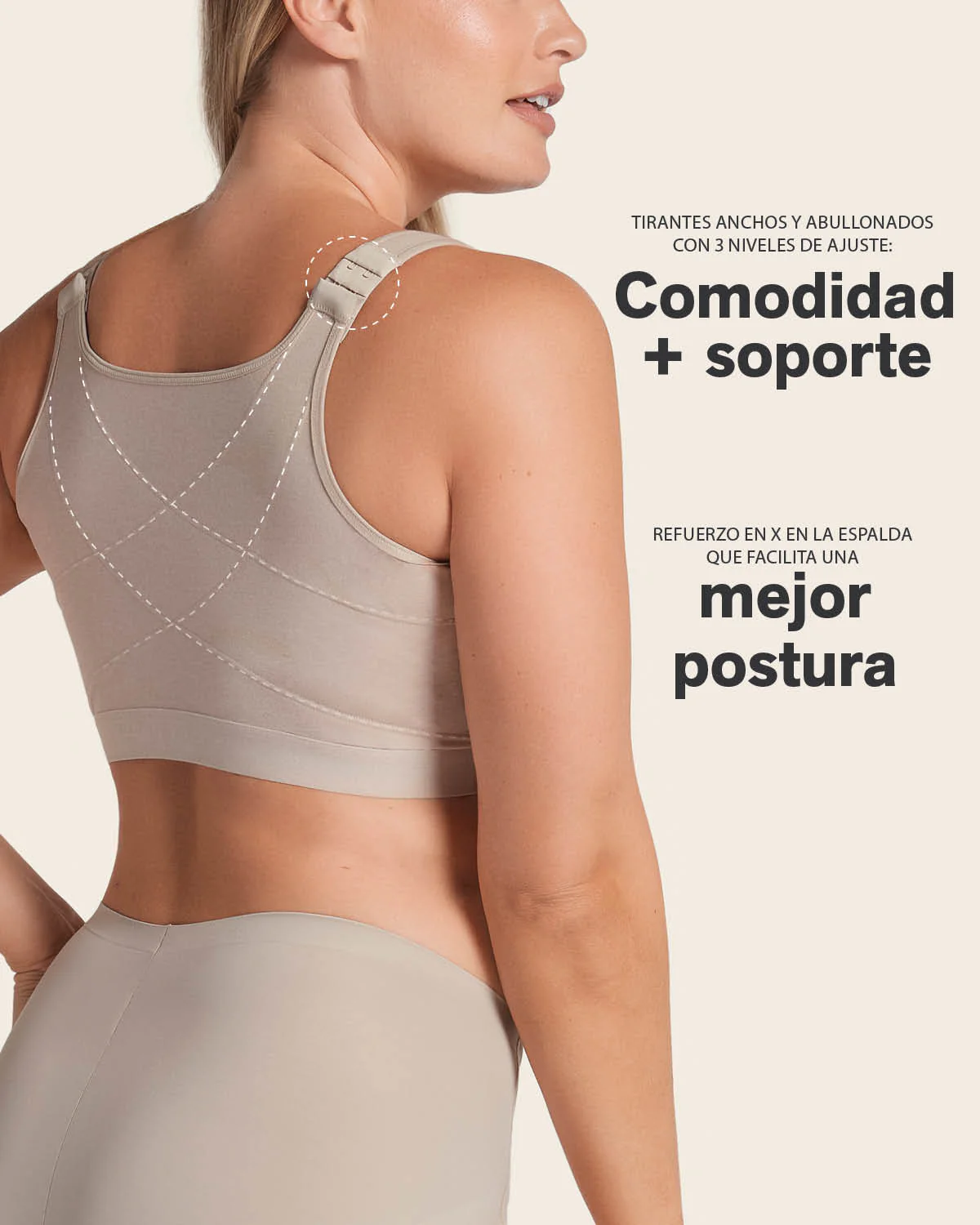 Stretch Cotton Wireless Posture Corrector Bra - Image 3