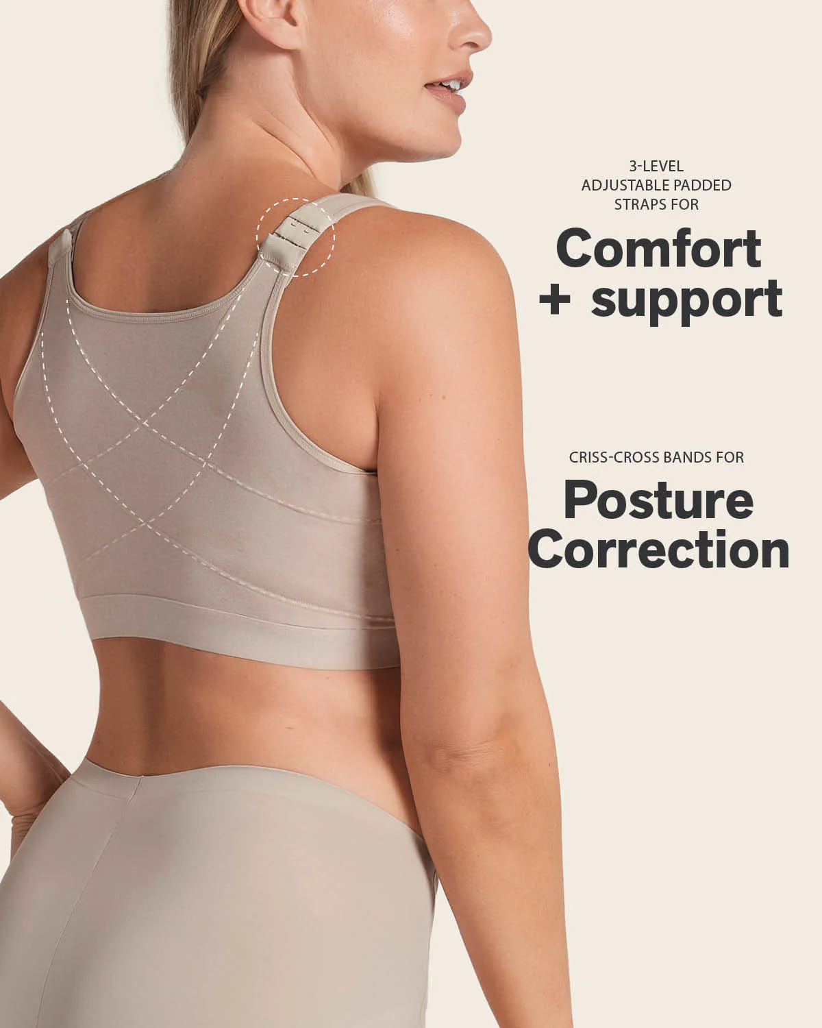 Stretch Cotton Wireless Posture Corrector Bra - Image 5