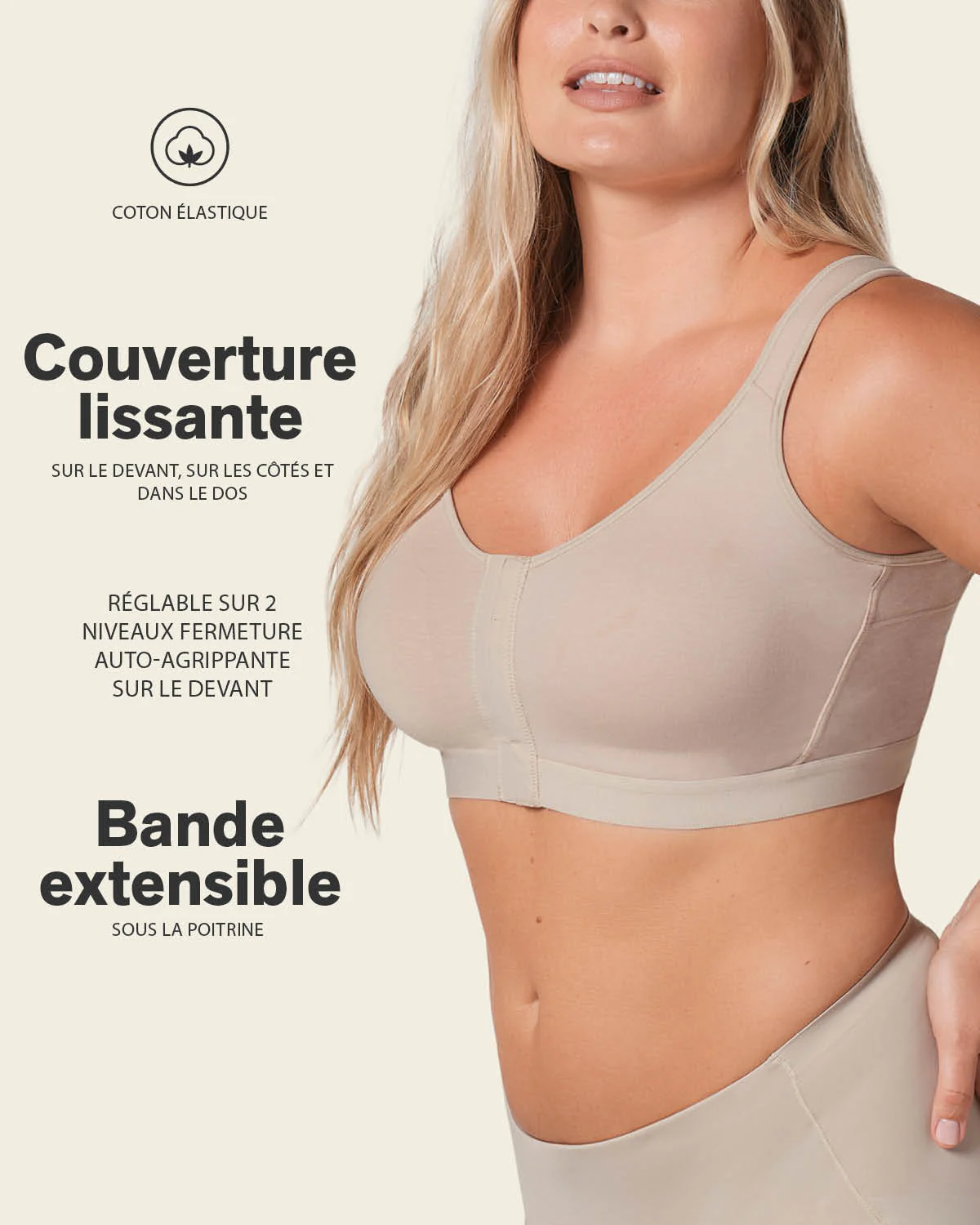 Stretch Cotton Wireless Posture Corrector Bra - Image 6
