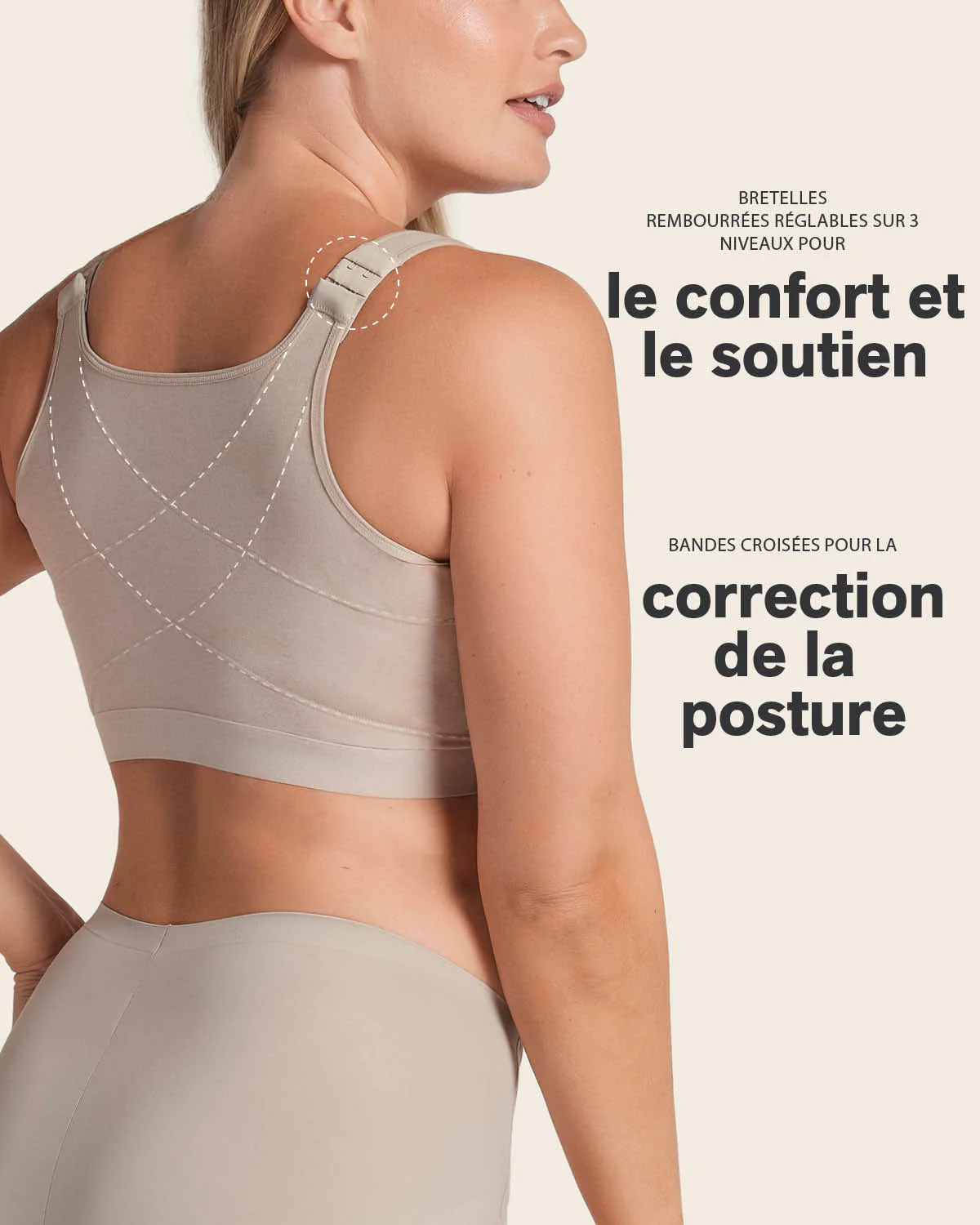Stretch Cotton Wireless Posture Corrector Bra - Image 7