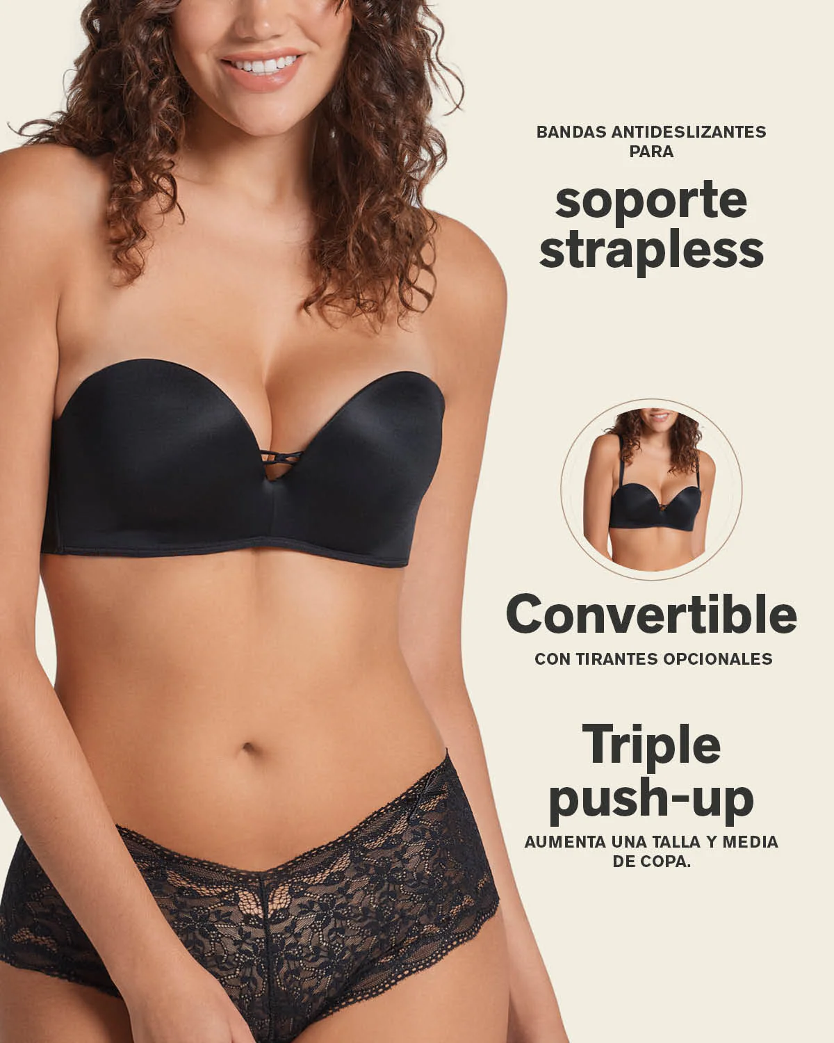Triple Push-Up Strapless Bra - Image 3
