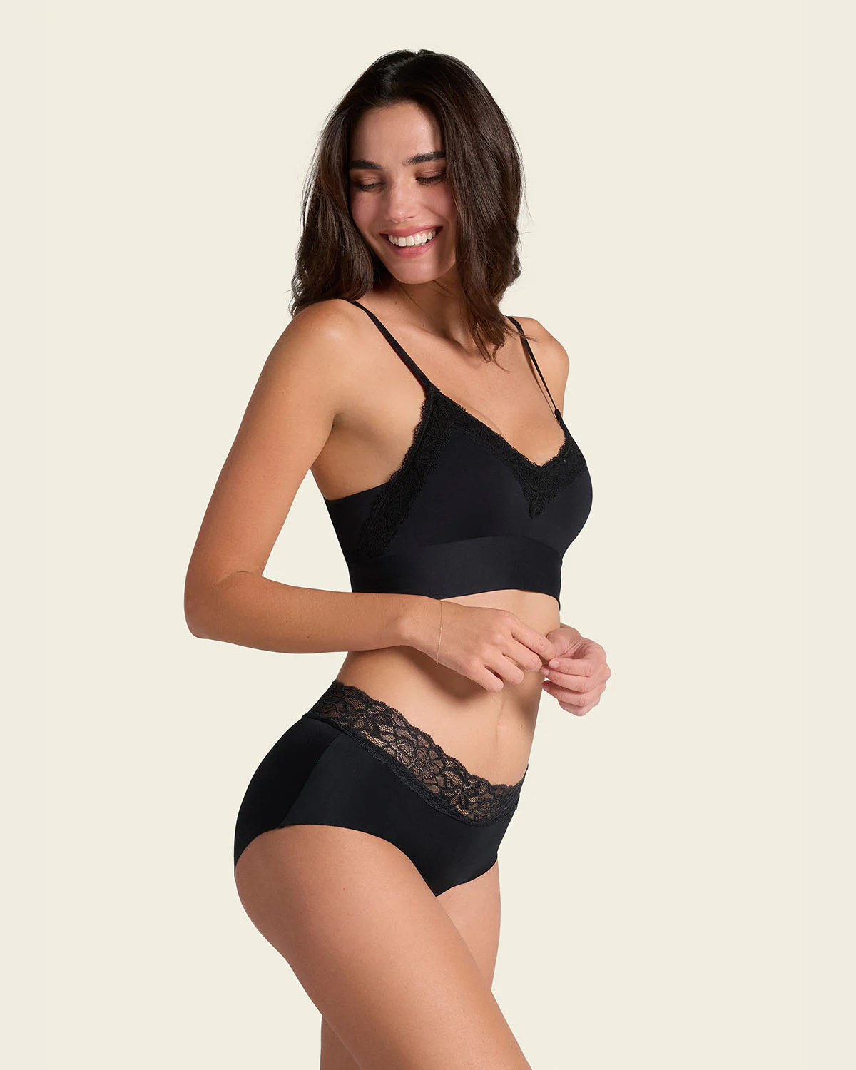 Ultra Light Lace Trim Hipster Knicker - Image 7