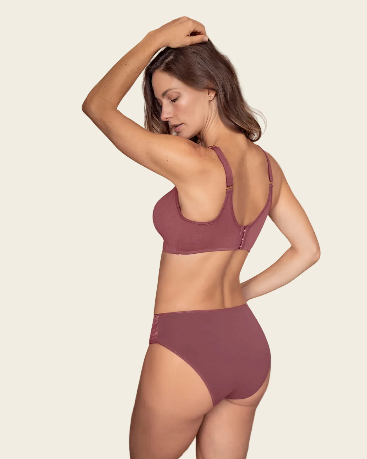 Unlined Stretch Cotton High Coverage Wireless Bra - Image 12