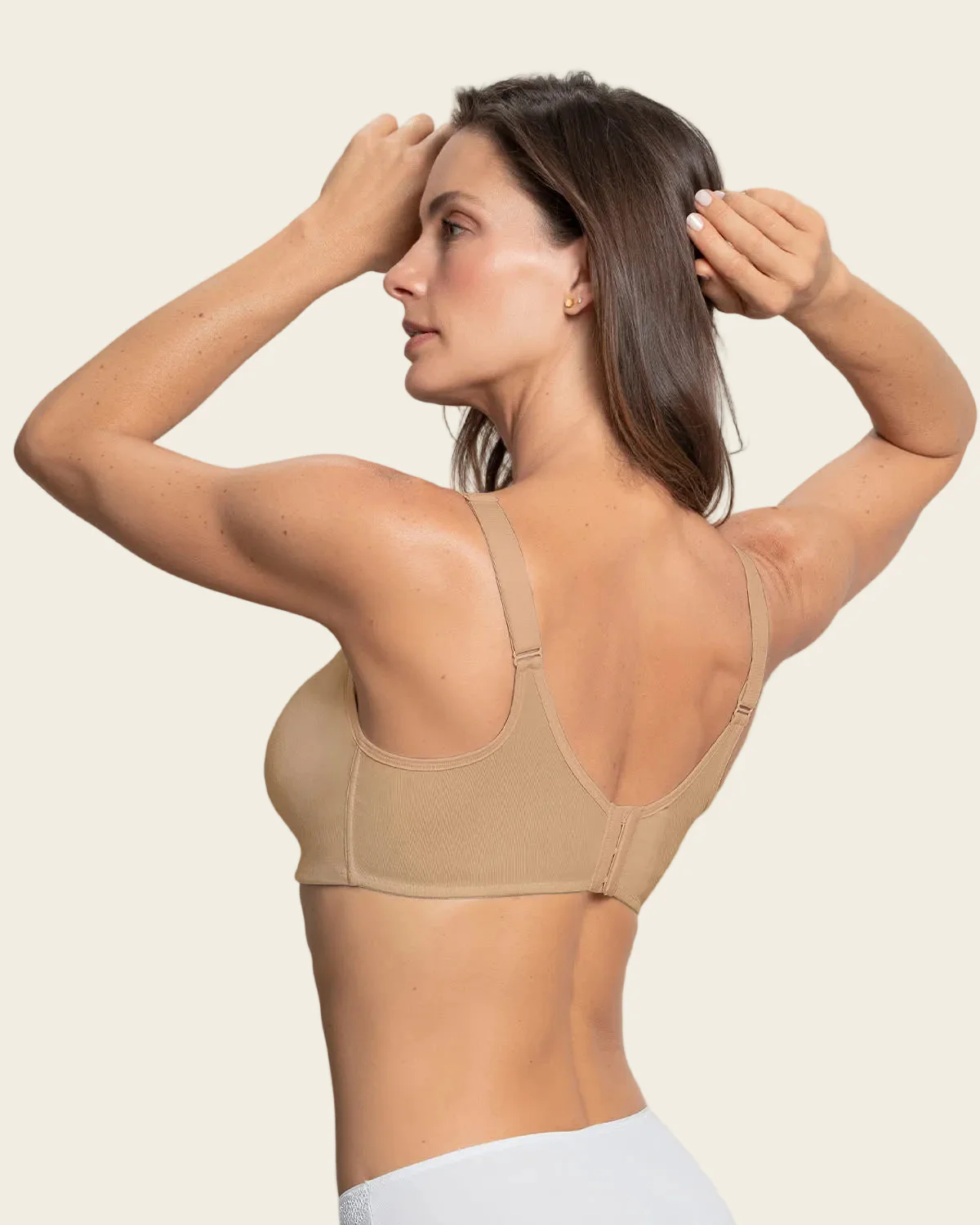 Unlined Stretch Cotton High Coverage Wireless Bra - Image 2