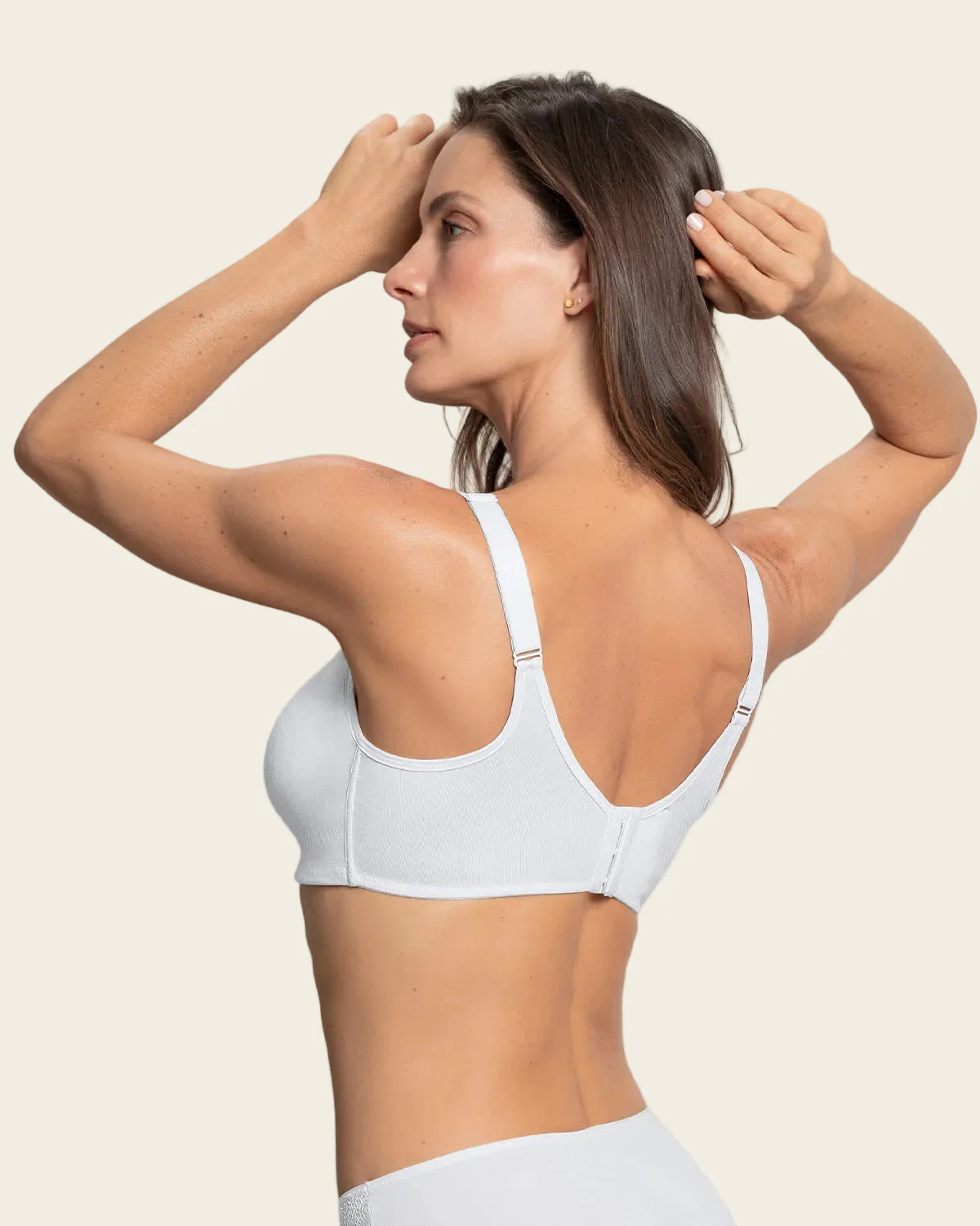 Unlined Stretch Cotton High Coverage Wireless Bra - Image 6