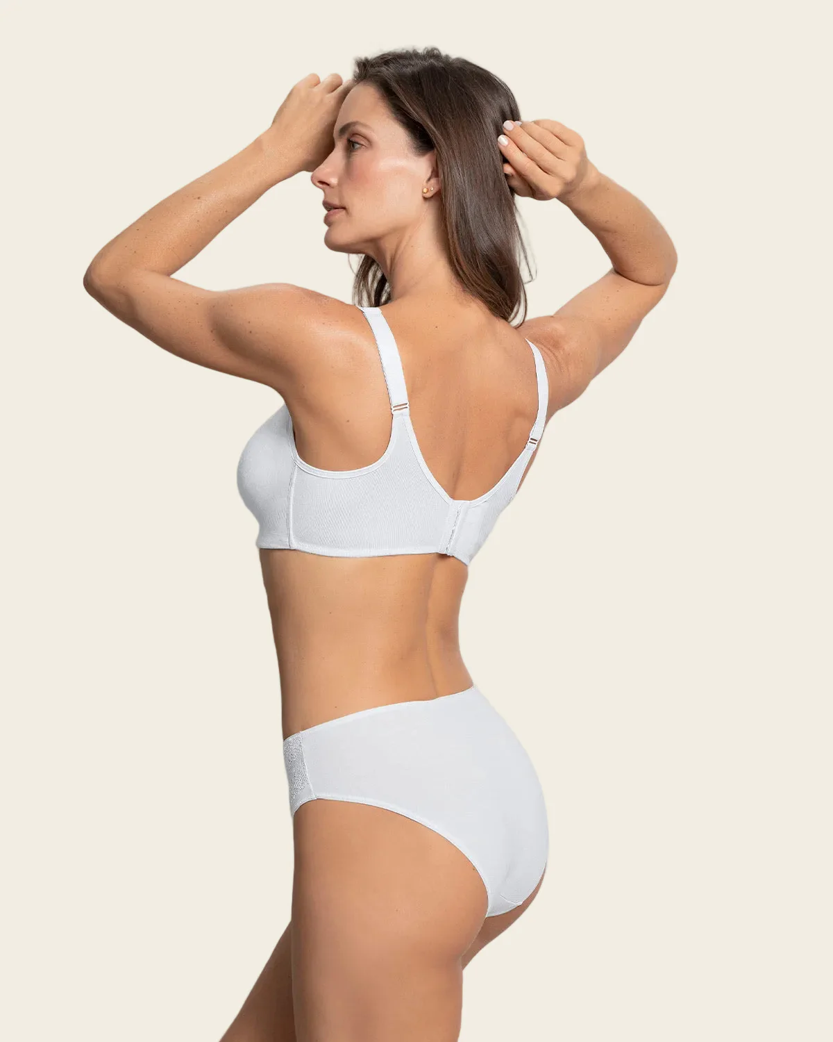 Unlined Stretch Cotton High Coverage Wireless Bra - Image 8