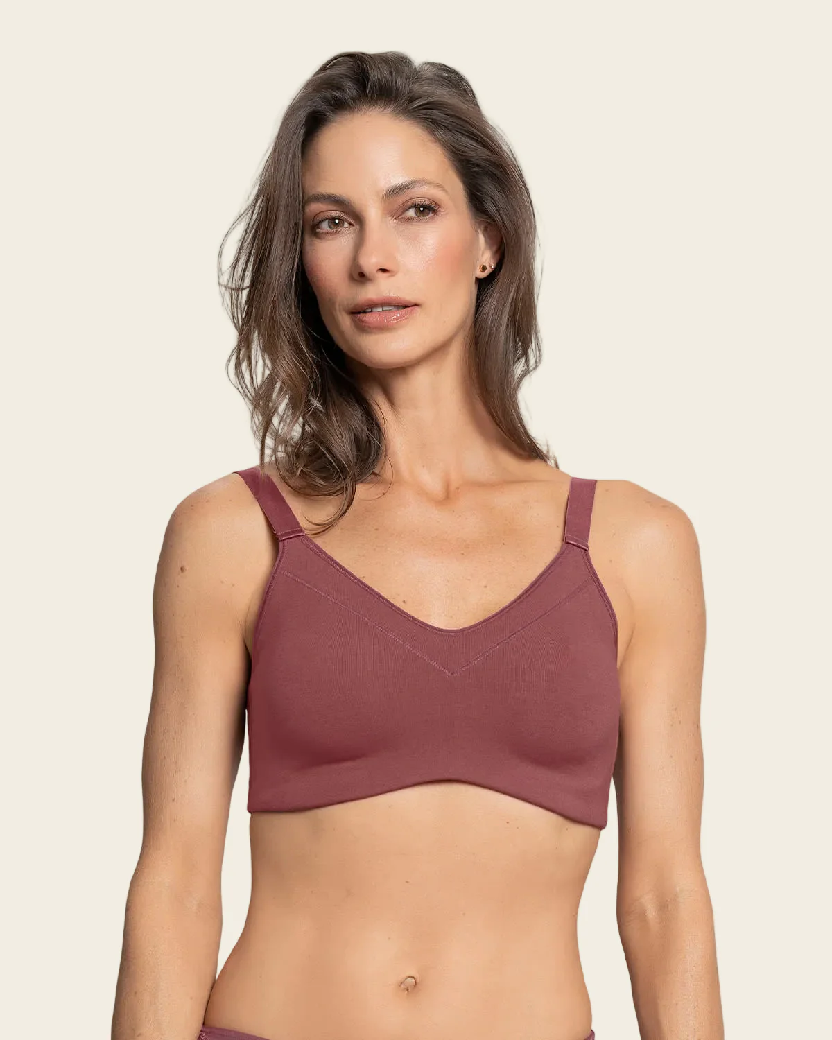 Unlined Stretch Cotton High Coverage Wireless Bra - Image 9